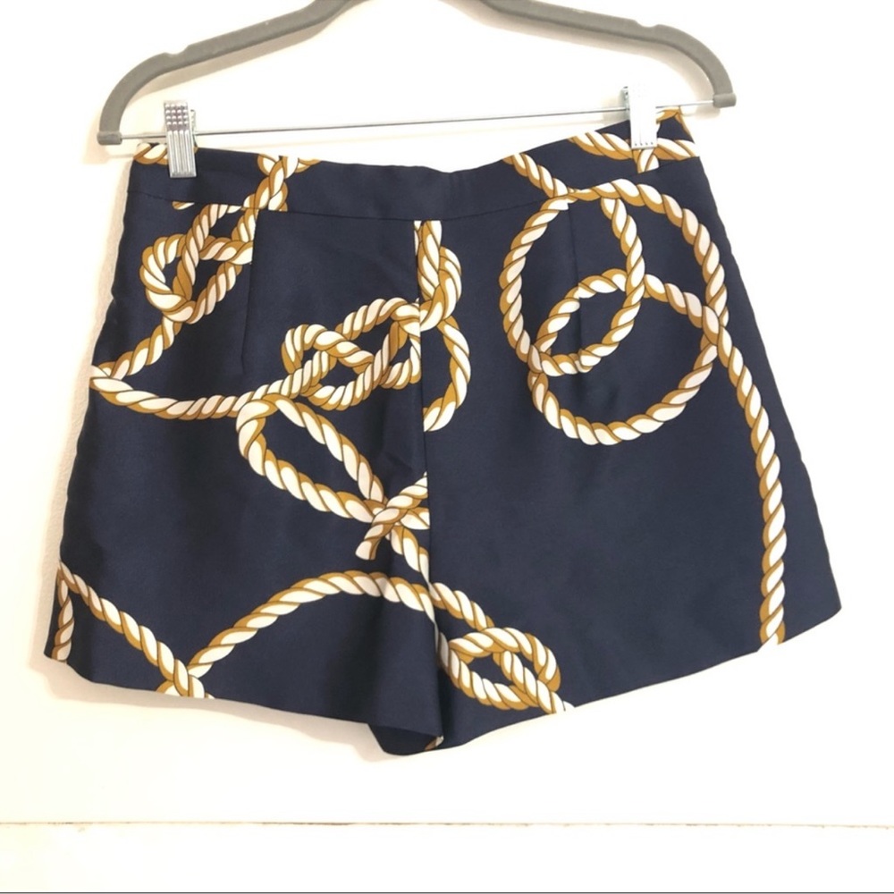 ZARA KNOT PRINT SHORTS NAVY NWT